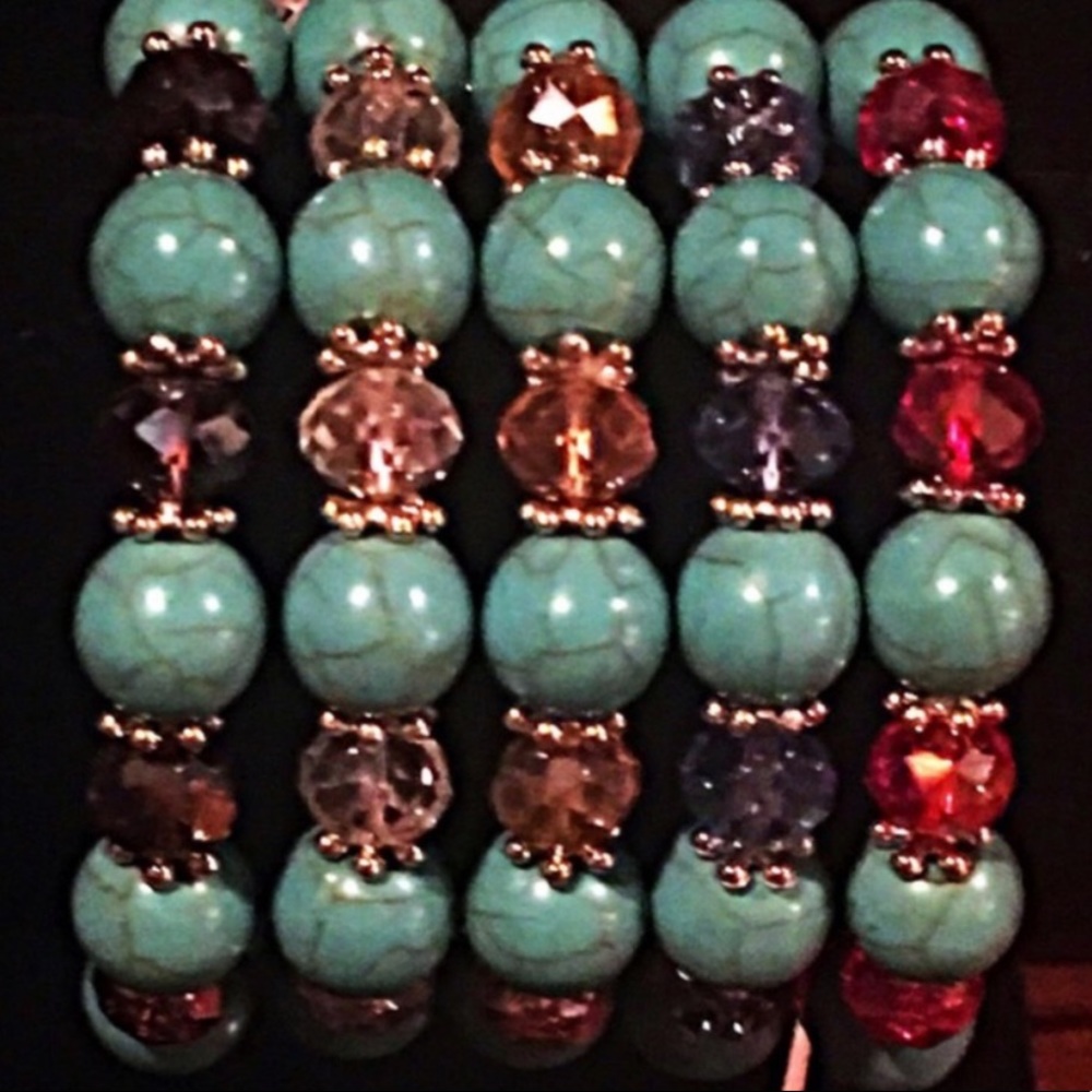 Sold as a set stretch bead bracelets
